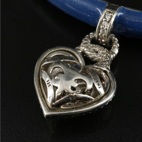 Judith Ripka Sterling Blue Enamel and CZ Bracelet - Picture 3 of 13